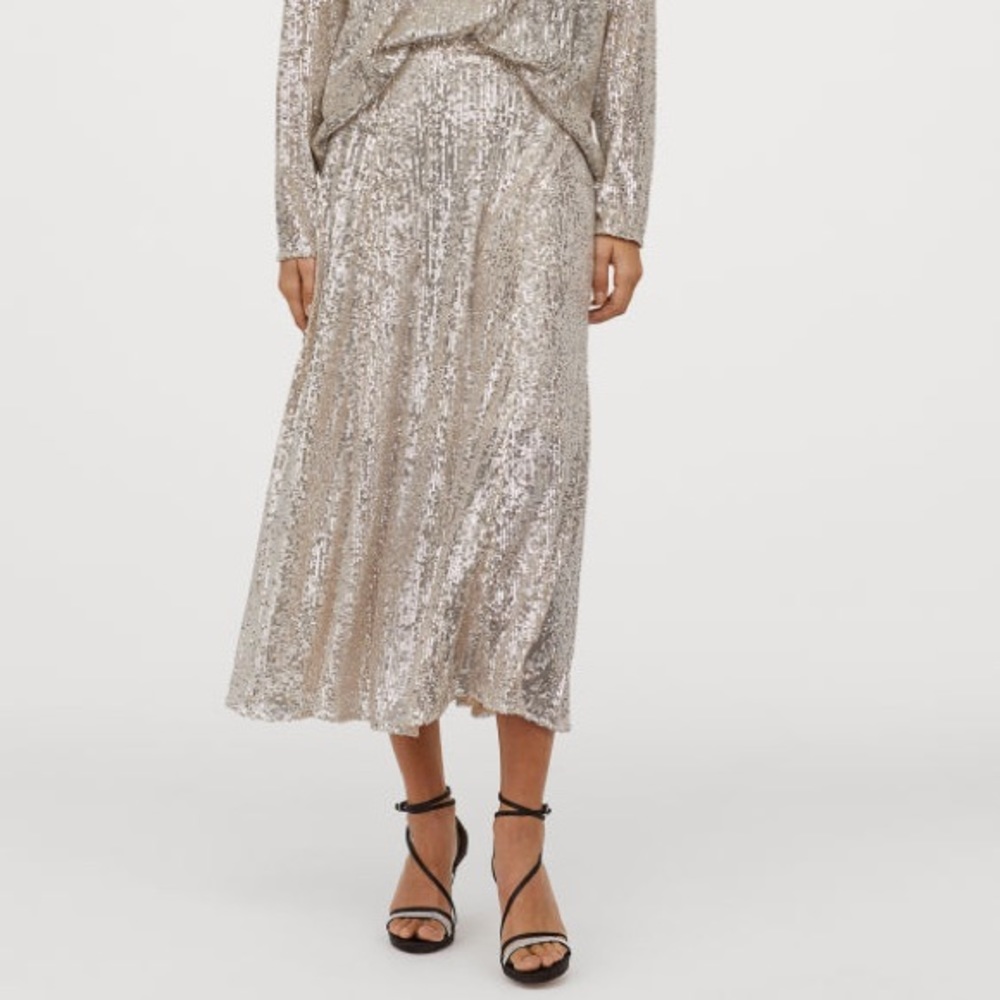 TAGS ON - Champagne sequin skirt